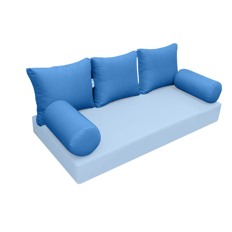 STYLE 3 Pillow & Bolster Cushion for Outdoor Indoor Daybed Porch Swing Bed Crib Size Knife Edge AD102 | COVERS ONLY |