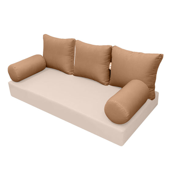 STYLE 3 Pillow & Bolster Cushion for Outdoor Indoor Daybed Porch Swing Bed Crib Size Knife Edge AD104 | COVERS ONLY |