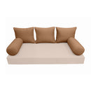 Modern outdoor daybed cushion set with two bolsters and two pillows, ideal for patio, porch, or indoor lounge spaces. — cover only