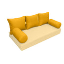 Modern outdoor daybed cushion set with two bolsters and two pillows, ideal for patio, porch, or indoor lounge spaces. — cover only