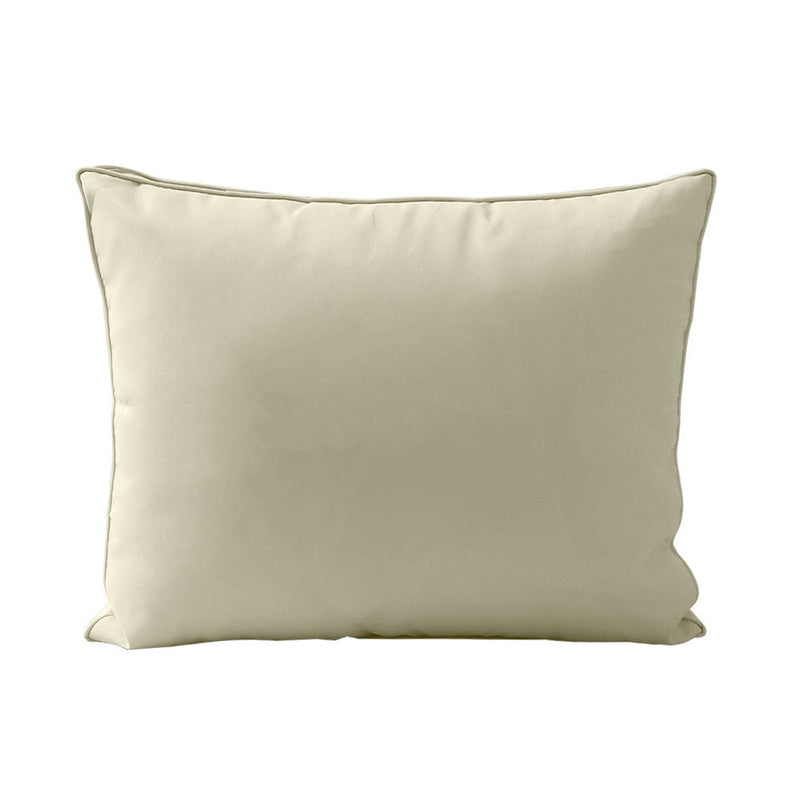 STYLE 3 Pillow & Bolster Cushion for Outdoor Indoor Daybed Porch Swing Bed Crib Size Piped Trim AD005 | COVERS ONLY |