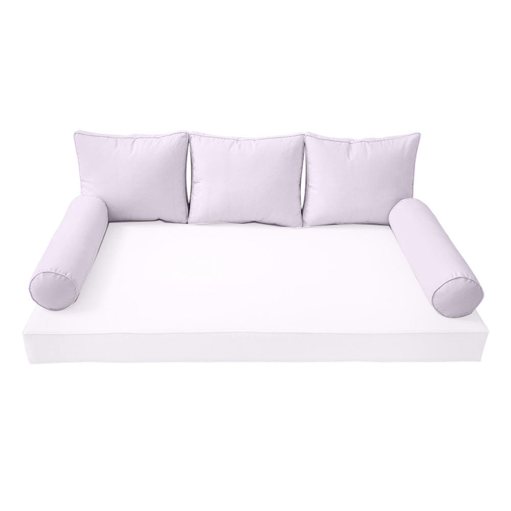 STYLE 3 Pillow & Bolster Cushion for Outdoor Indoor Daybed Porch Swing Bed Crib Size Piped Trim AD107 | COVERS ONLY |