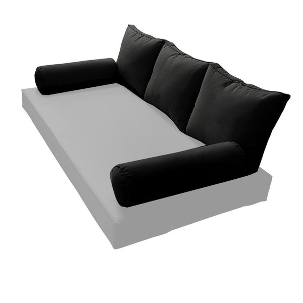 STYLE 3 Pillow & Bolster Cushion for Outdoor Indoor Daybed Porch Swing Bed Crib Size Piped Trim AD109 | COVERS ONLY |