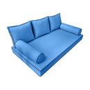 Elegant cushion and bolster set featuring refined craftsmanship and knife-edge detailing, designed for versatile indoor and outdoor comfort.
