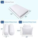 STYLE 3 - Mattress & Pillow Bolster Cushion for Outdoor Indoor Daybed Porch Swing Bed Contrast Trim Crib Size AD103 | COVERS ONLY |