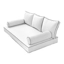 STYLE 3 pillow and bolster cushion set for daybeds, porch swings, or beds – indoor and outdoor use with durable knife-edge design. — cover only