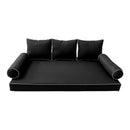 Modern outdoor daybed cushion set with two bolsters and two pillows, ideal for patio, porch, or indoor lounge spaces. — cover only