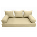 Modern outdoor daybed cushion set with two bolsters and two pillows, ideal for patio, porch, or indoor lounge spaces. — cover only