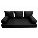 Modern outdoor daybed cushion set with two bolsters and two pillows, ideal for patio, porch, or indoor lounge spaces. — cover only