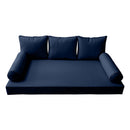 STYLE 3 - Mattress & Pillow Bolster Cushion for Outdoor Indoor Daybed Porch Swing Bed Piped Trim Crib Size AD101 | COVERS ONLY |