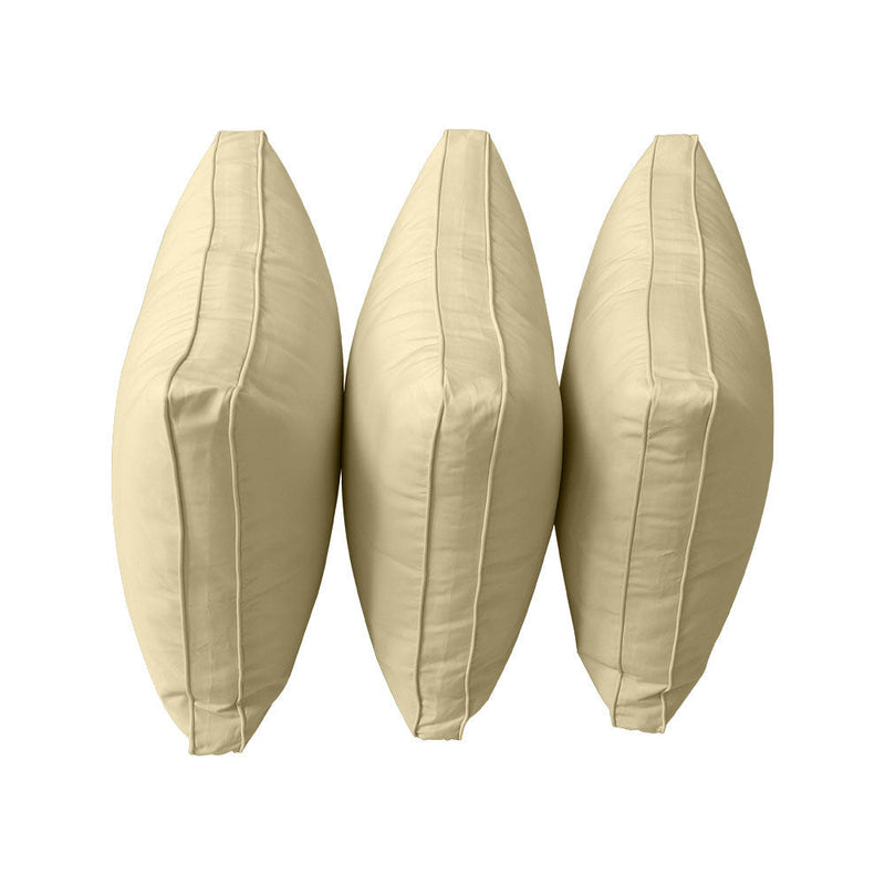 STYLE 3 - Mattress & Pillow Bolster Cushion for Outdoor Indoor Daybed Porch Swing Bed Piped Trim Crib Size AD103 | COVERS ONLY |