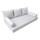 STYLE 3 - Mattress & Pillow Bolster Cushion for Outdoor Indoor Daybed Porch Swing Bed Piped Trim Crib Size AD105 | COVERS ONLY |