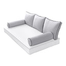 STYLE 3 pillow and bolster cushion set for daybeds, porch swings, or beds – indoor and outdoor use with durable knife-edge design. — cover only