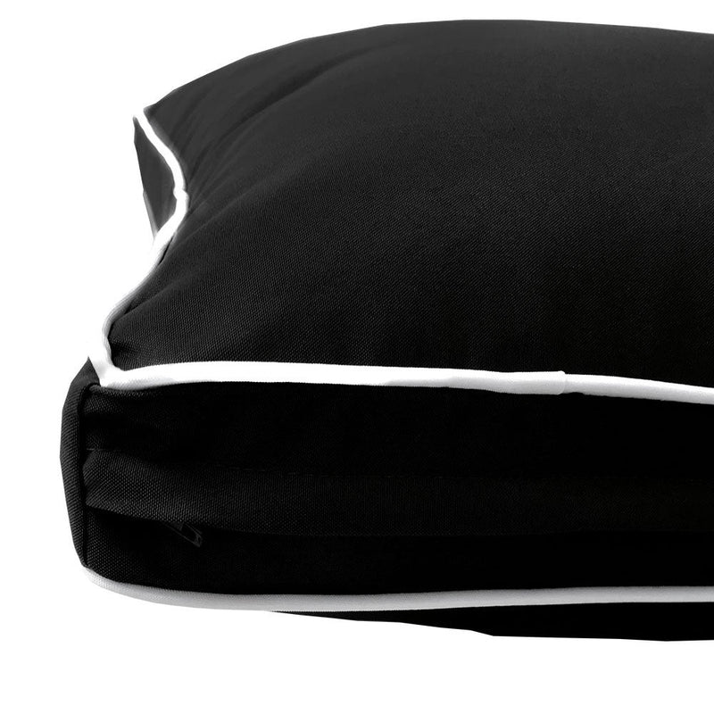 STYLE 3 Pillow & Bolster Cushion for Outdoor Indoor Daybed Porch Swing Bed Full Size Contrast Trim AD109 | COVERS ONLY |