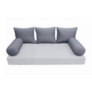 Modern outdoor daybed cushion set with two bolsters and two pillows, ideal for patio, porch, or indoor lounge spaces. — cover only