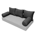 STYLE 3 pillow and bolster cushion set for daybeds, porch swings, or beds – indoor and outdoor use with durable knife-edge design. — cover only