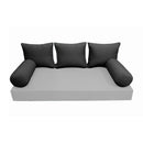 Modern outdoor daybed cushion set with two bolsters and two pillows, ideal for patio, porch, or indoor lounge spaces. — cover only