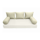 Modern outdoor daybed cushion set with two bolsters and two pillows, ideal for patio, porch, or indoor lounge spaces. — cover only