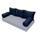 STYLE 3 pillow and bolster cushion set for daybeds, porch swings, or beds – indoor and outdoor use with durable knife-edge design. — cover only