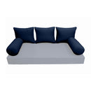Modern outdoor daybed cushion set with two bolsters and two pillows, ideal for patio, porch, or indoor lounge spaces. — cover only