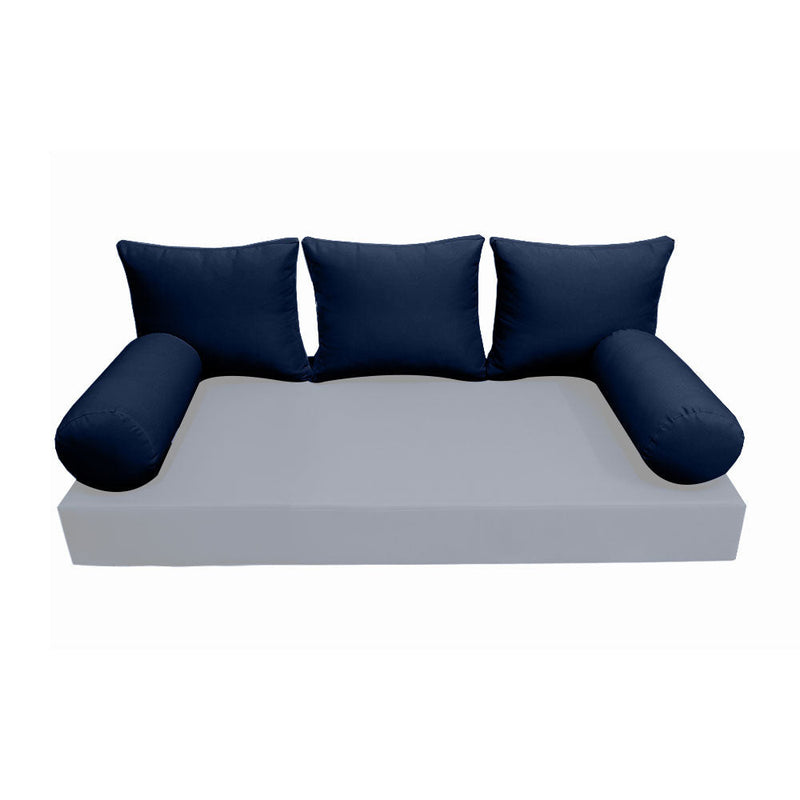 STYLE 3 Pillow & Bolster Cushion for Outdoor Indoor Daybed Porch Swing Bed Full Size Knife Edge AD101 | COVERS ONLY |