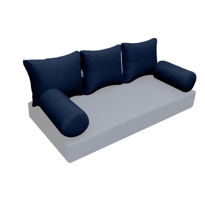 STYLE 3 Pillow & Bolster Cushion for Outdoor Indoor Daybed Porch Swing Bed Full Size Knife Edge AD101 | COVERS ONLY |