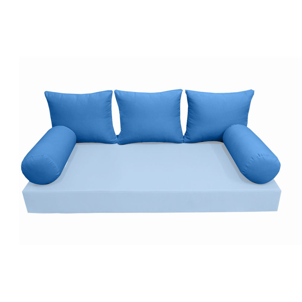 Modern outdoor daybed cushion set with two bolsters and two pillows, ideal for patio, porch, or indoor lounge spaces. — cover only