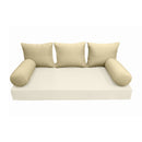 Modern outdoor daybed cushion set with two bolsters and two pillows, ideal for patio, porch, or indoor lounge spaces. — cover only