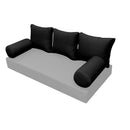 STYLE 3 pillow and bolster cushion set for daybeds, porch swings, or beds – indoor and outdoor use with durable knife-edge design. — cover only