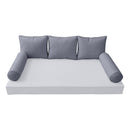 STYLE 3 Pillow & Bolster Cushion for Outdoor Indoor Daybed Porch Swing Bed Full Size Piped Trim AD001 | COVERS ONLY |