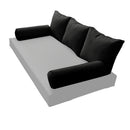 STYLE 3 Pillow & Bolster Cushion for Outdoor Indoor Daybed Porch Swing Bed Full Size Piped Trim AD109 | COVERS ONLY |