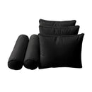 STYLE 3 Pillow & Bolster Cushion for Outdoor Indoor Daybed Porch Swing Bed Full Size Piped Trim AD109 | COVERS ONLY |