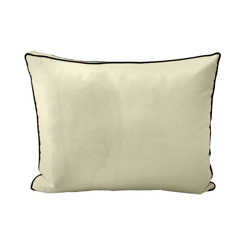 STYLE 3 - Mattress & Pillow Bolster Cushion for Outdoor Indoor Daybed Porch Swing Bed Contrast Trim Full Size AD005 | COVERS ONLY |