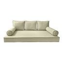 Modern outdoor daybed cushion set with two bolsters and two pillows, ideal for patio, porch, or indoor lounge spaces. — cover only