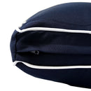 STYLE 3 - Mattress & Pillow Bolster Cushion for Outdoor Indoor Daybed Porch Swing Bed Contrast Trim Full Size AD101 | COVERS ONLY |