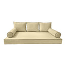 Modern outdoor daybed cushion set with two bolsters and two pillows, ideal for patio, porch, or indoor lounge spaces. — cover only