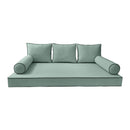 Modern outdoor daybed cushion set with two bolsters and two pillows, ideal for patio, porch, or indoor lounge spaces. — cover only