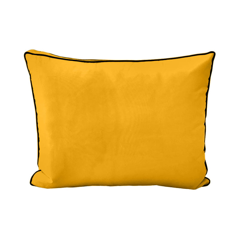 STYLE 3 - Mattress & Pillow Bolster Cushion for Outdoor Indoor Daybed Porch Swing Bed Contrast Trim Full Size AD108 | COVERS ONLY |