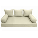 Modern outdoor daybed cushion set with two bolsters and two pillows, ideal for patio, porch, or indoor lounge spaces. — cover only