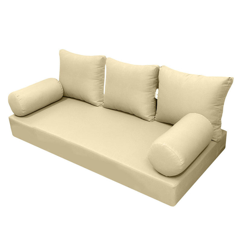 STYLE 3 - Mattress & Pillow Bolster Cushion for Outdoor Indoor Daybed Porch Swing Bed Knife Edge Full Size AD103 | COVERS ONLY |