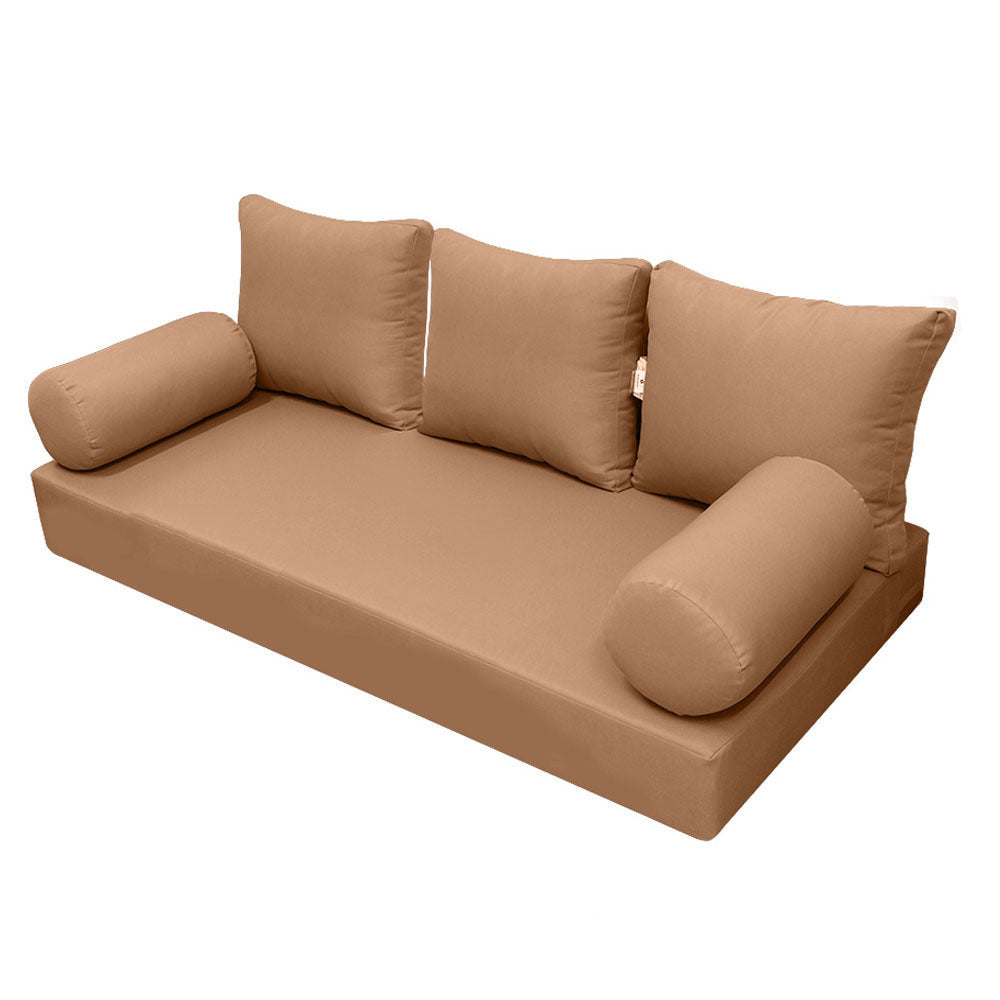 STYLE 3 pillow and bolster cushion set for daybeds, porch swings, or beds – indoor and outdoor use with durable knife-edge design. — cover only