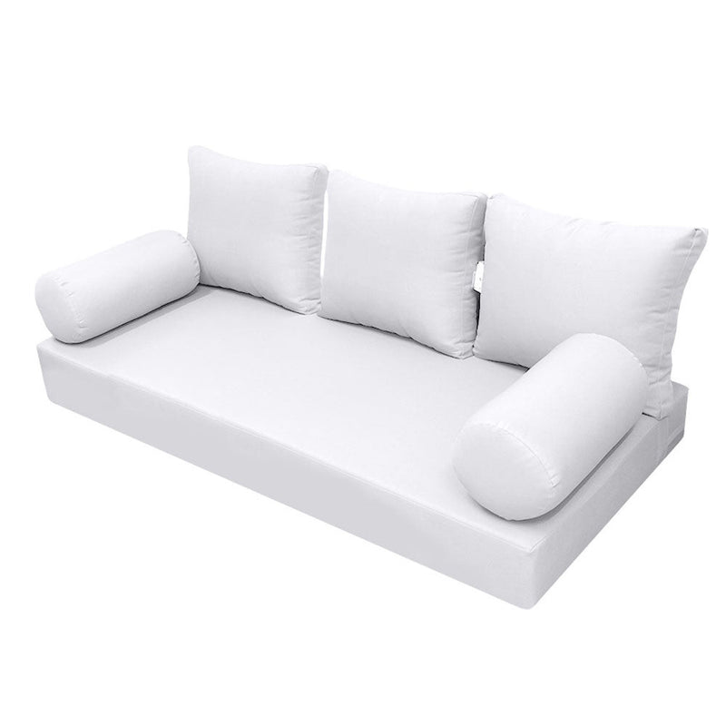STYLE 3 - Mattress & Pillow Bolster Cushion for Outdoor Indoor Daybed Porch Swing Bed Knife Edge Full Size AD105 | COVERS ONLY |