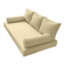STYLE 3 - Mattress & Pillow Bolster Cushion for Outdoor Indoor Daybed Porch Swing Bed Piped Trim Full Size AD103 | COVERS ONLY |