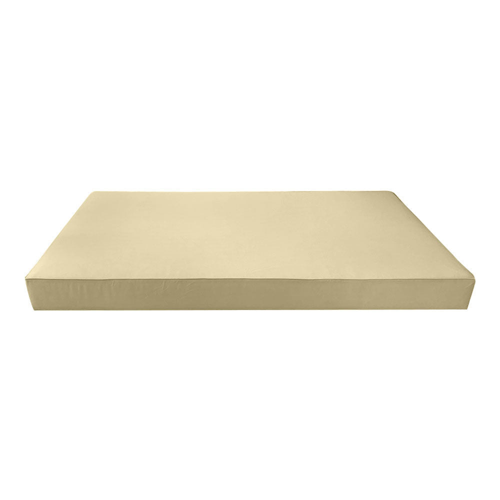 STYLE 3 - Mattress & Pillow Bolster Cushion for Outdoor Indoor Daybed Porch Swing Bed Piped Trim Full Size AD103 | COVERS ONLY |