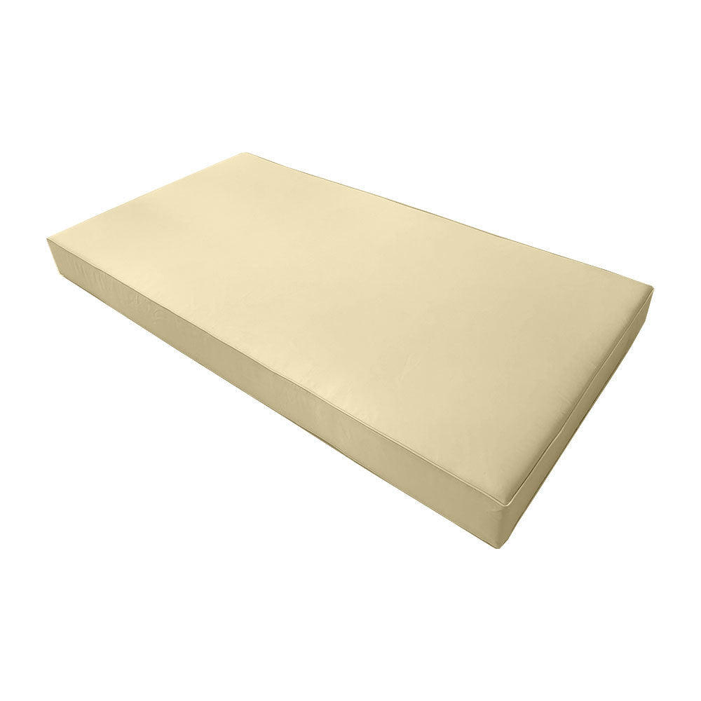 STYLE 3 - Mattress & Pillow Bolster Cushion for Outdoor Indoor Daybed Porch Swing Bed Piped Trim Full Size AD103 | COVERS ONLY |