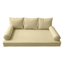 STYLE 3 - Mattress & Pillow Bolster Cushion for Outdoor Indoor Daybed Porch Swing Bed Piped Trim Full Size AD103 | COVERS ONLY |