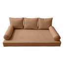 STYLE 3 - Mattress & Pillow Bolster Cushion for Outdoor Indoor Daybed Porch Swing Bed Piped Trim Full Size AD104 | COVERS ONLY |