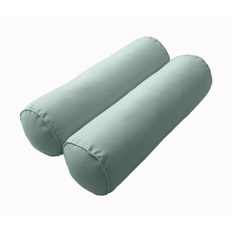 STYLE 3 - Mattress & Pillow Bolster Cushion for Outdoor Indoor Daybed Porch Swing Bed Piped Trim Full Size AD002 | COVERS ONLY |