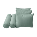 STYLE 3 - Mattress & Pillow Bolster Cushion for Outdoor Indoor Daybed Porch Swing Bed Piped Trim Full Size AD002 | COVERS ONLY |