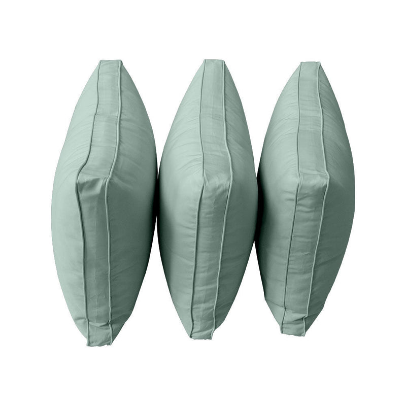 STYLE 3 - Mattress & Pillow Bolster Cushion for Outdoor Indoor Daybed Porch Swing Bed Piped Trim Full Size AD002 | COVERS ONLY |